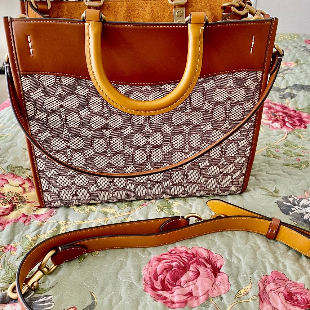 Coach Signature Jacquard Rogue Satchel 0 EUC